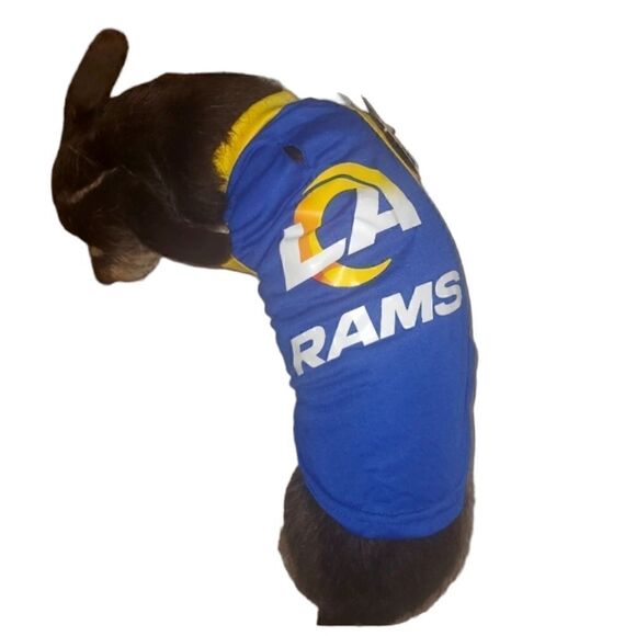 Silver Paw Los Angeles Rams Doggie T Shirt Jersey Size Medium - Picture 3 of 16